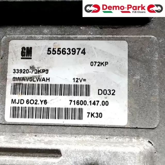 CENTRALINA MOTORE Suzuki SWIFT - 1.3 55563974 MJD602.Y6 1