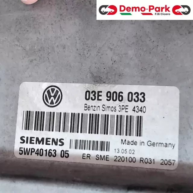 CENTRALINA MOTORE Volkswagen POLO 9N - 1.2 SIEMENS 5WP40163 05  03E 906 033 1