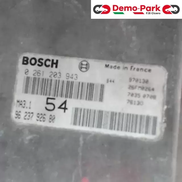 CENTRALINA MOTORE Peugeot 106 BOSCH 0 261 203 943   MA3.1  9623792680 1