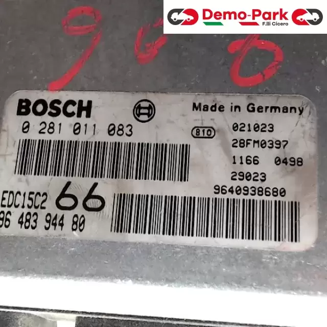 CENTRALINA MOTORE Peugeot 206 - 2.0 HDI BOSCH 0 281 011 083 EDC15C2 9648394480 1