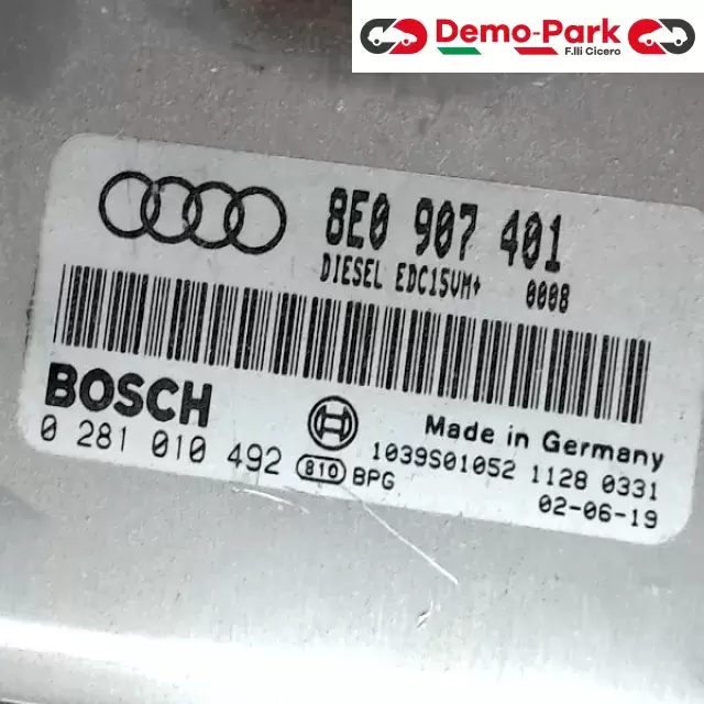 CENTRALINA MOTORE Audi A4 - TDI BOSH 0 281 010 492   8E0 907 401  1