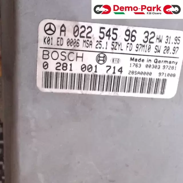CENTRALINA MOTORE Mercedes-benz C 2.5 TD BOSCH 0 281 001 714   A 022 545 96 32 0