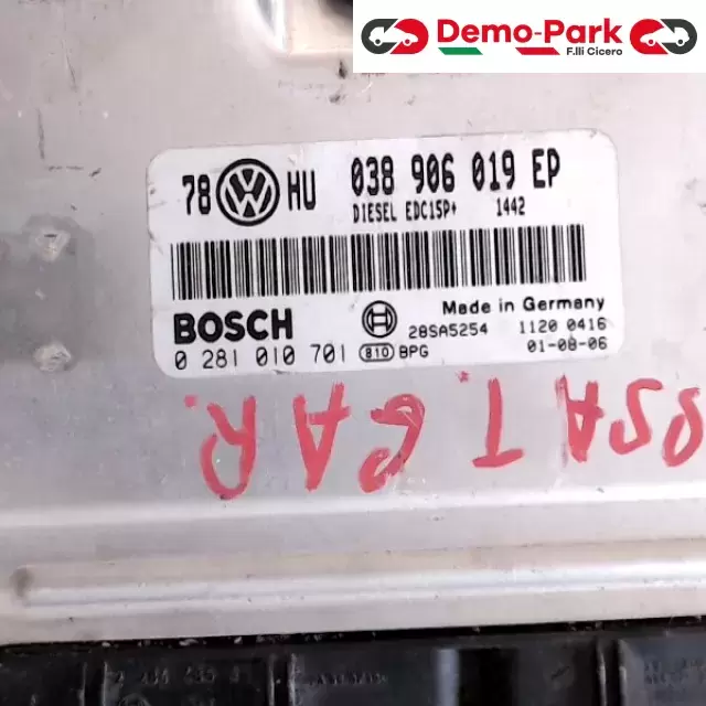 CENTRALINA MOTORE Volkswagen PASSAT 1.9 TDI BOSCH 0 281 010 701    038 906 019 EP 0