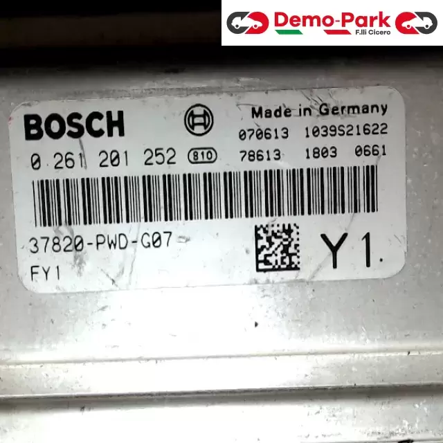 CENTRALINA MOTORE Honda JAZZ - 1.2 BOSCH 0 261 252    37820-PWD-G07 1