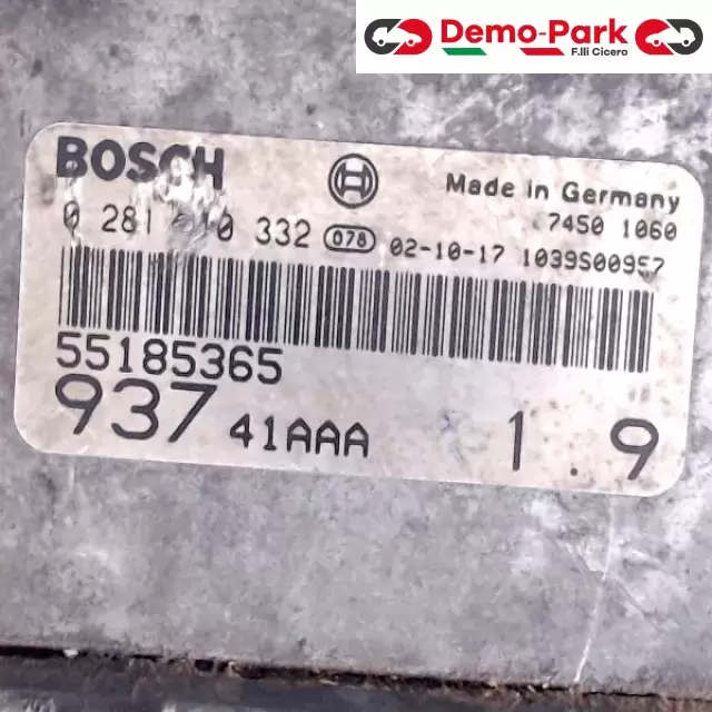 CENTRALINA MOTORE Alfa Romeo 147 1.9 JTD BOSCH 0 281 010 332  55185365 0