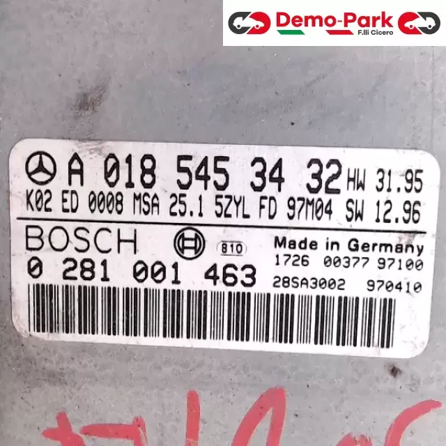 CENTRALINA MOTORE Mercedes-benz CLASSE C - 250 TD BOSCH 0 281 001 463  A 018 545 34 32 1
