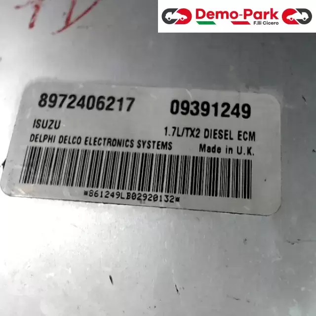 CENTRALINA MOTORE Opel ASTRA G - 1.7 DTI ISUZU 8972406217    09391249 1