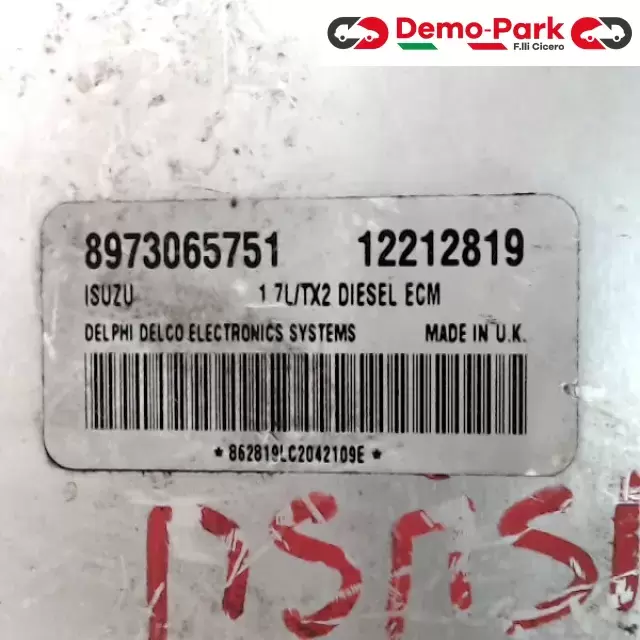 CENTRALINA MOTORE Opel ASTRA G ISUZU 8973065751   12212819 1