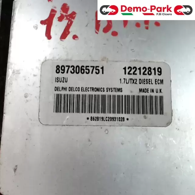 CENTRALINA MOTORE Opel ASTRA G - 1.7 DTI ISUZU 8973065751   12212819 1