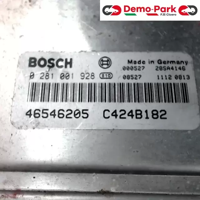 CENTRALINA MOTORE Fiat BRAVO - 1.9 JTD BOSCH 0 281 001 928     46546205  C424B182 1