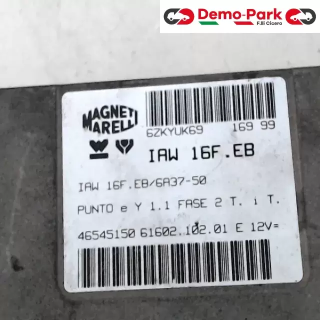 CENTRALINA MOTORE Fiat PUNTO I SERIE - 1.1 IAW 16F.EB/6A37-50 1