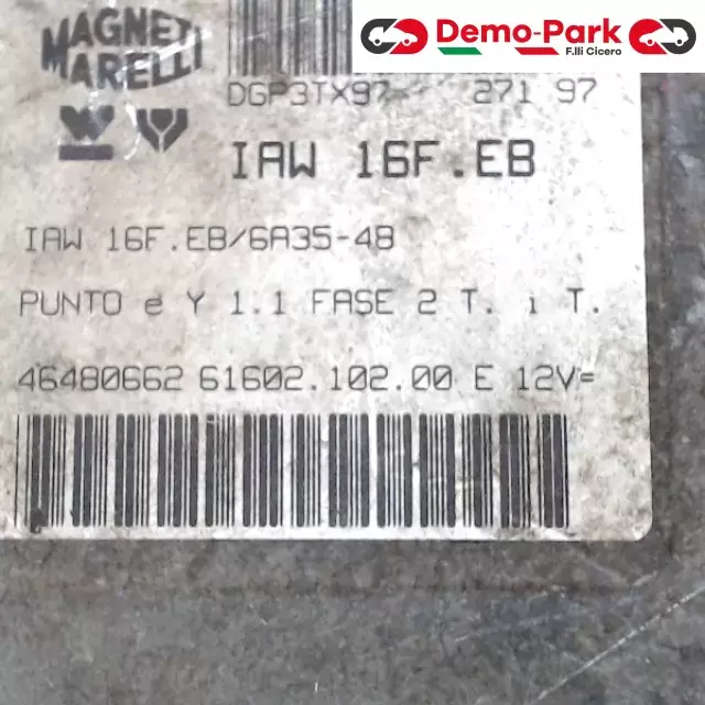 CENTRALINA MOTORE Fiat PUNTO I SERIE - 1.1 IAW 16F.EB/6A35-48 1