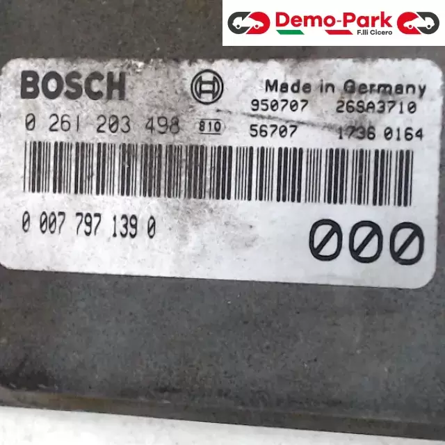 CENTRALINA MOTORE Lancia Y10 - 1.1 BOSCH 0 261 203 498   0 007 797 139 0 1