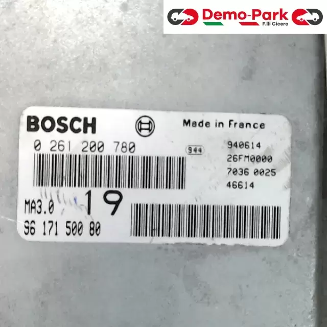 CENTRALINA MOTORE Peugeot 106 - 1.0 BOSCH 0 261 200 780    MA3.0   S6 171 500 80 1
