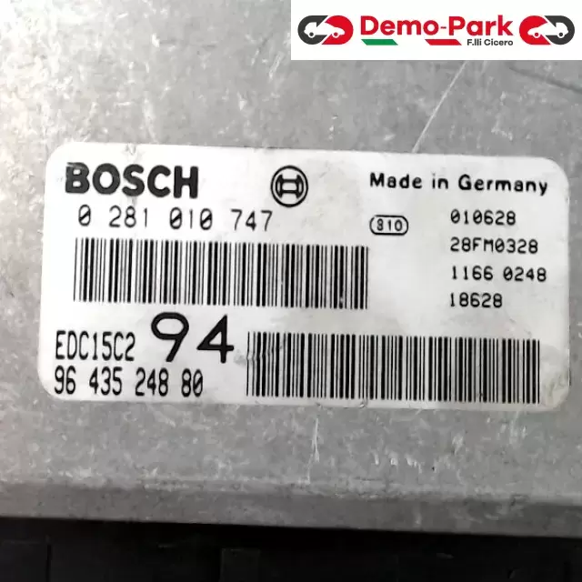 CENTRALINA MOTORE Peugeot 307 - 2.0 HDI BOSCH 0 281 010 747    EDC15C2 96 435 248 80 1