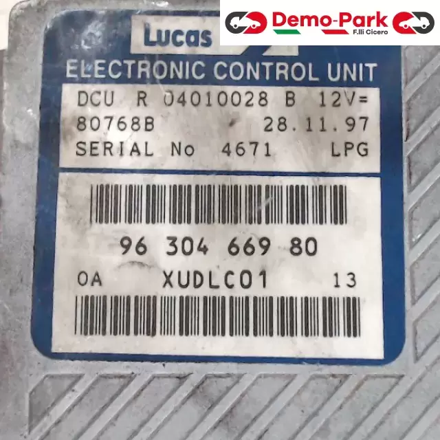 CENTRALINA MOTORE Peugeot 406 - 2.1 TD LUCAS DCU R 04010028 B     96 304 669 80 1
