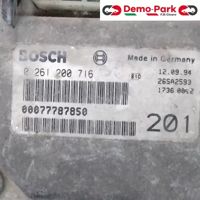 CENTRALINA MOTORE Lancia Y10 - 1.1 BOSCH 0 261 200 716     00077787850 1