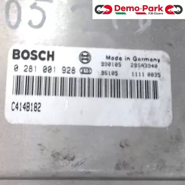 CENTRALINA MOTORE Fiat BRAVA - 1.9 JTD 105cv BOSCH 0 281 001 928   C414B182 1