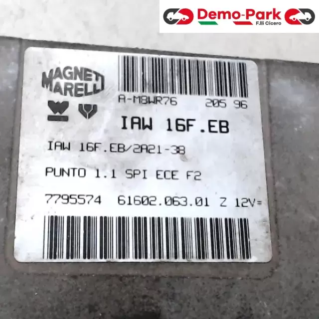 CENTRALINA MOTORE Fiat PUNTO I SERIE - 1.1 IAW 16F.EB/2A21-38 1