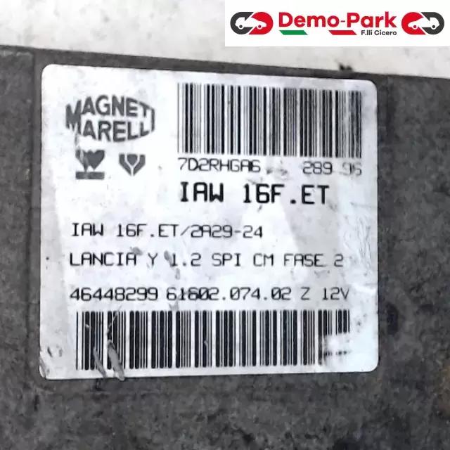 CENTRALINA MOTORE Lancia Y - 1.2 IAW 16F.ET/2A29-24 1