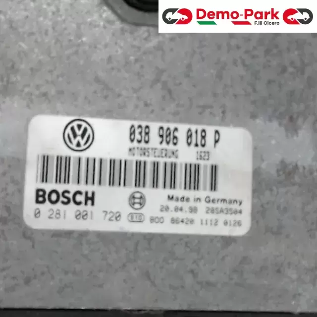 CENTRALINA MOTORE Volkswagen PASSAT - 1.9 TDI BOSCH 0 281 001 720   038 906 018 P 1