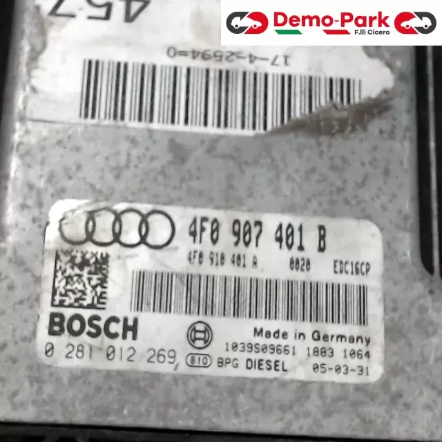 CENTRALINA MOTORE Audi A6 - 3.0 TDI BOSCH 0 281 012 269    4F0 907 401 B    EDC16CP 1