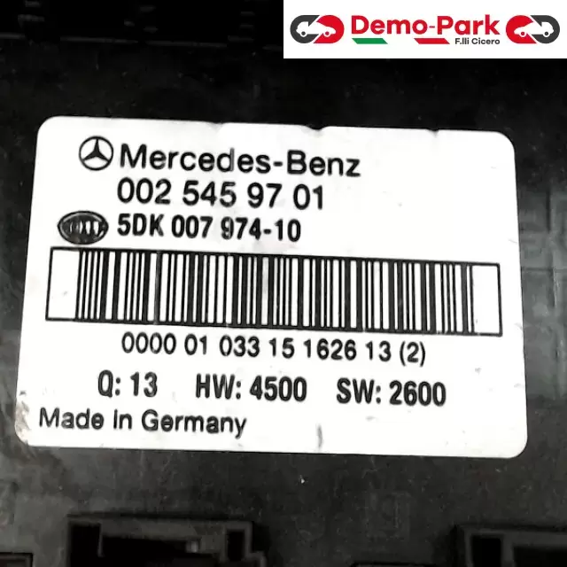 BODY COMPUTER Mercedes-benz CLASSE C - 200 5DK 007 974-10    002 545 97 01  2