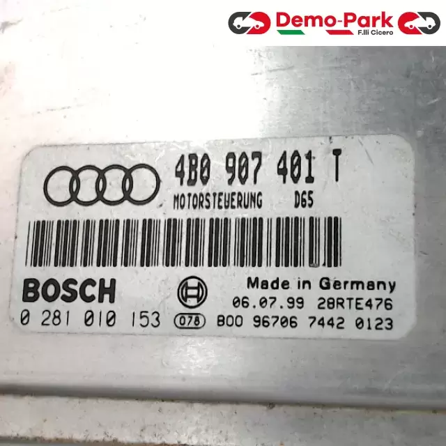 CENTRALINA MOTORE Audi A6 - 2.5 TDI BOSCH 0 281 010 153      4B0 907 401 T 1