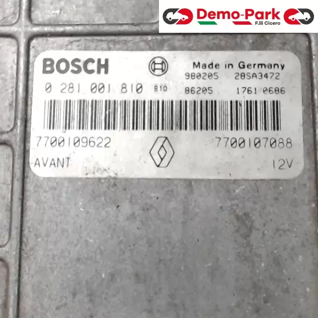 CENTRALINA MOTORE Renault SCENIC - 1.9 DTI BOSCH 0 281 001 810    7700109622 1