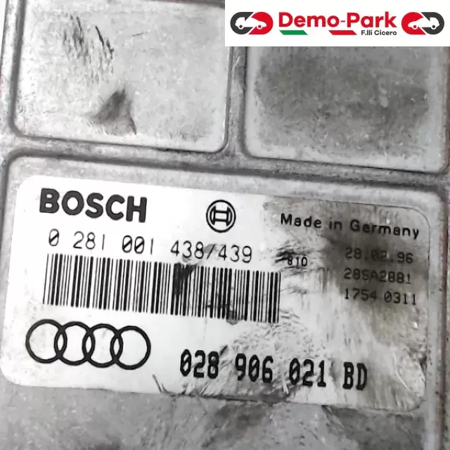 CENTRALINA MOTORE Audi A4 - 1.9 TDI BOSCH 0 281 001 438/439     028 906 021 BD 1