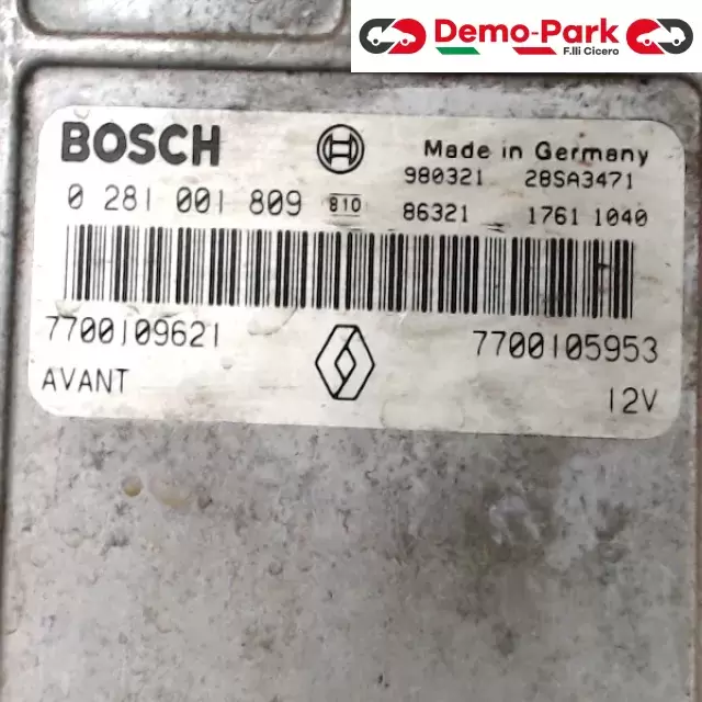 CENTRALINA MOTORE Renault SCENIC - 1.9 DTI BOSCH 0 281 001 809     7700109621 1