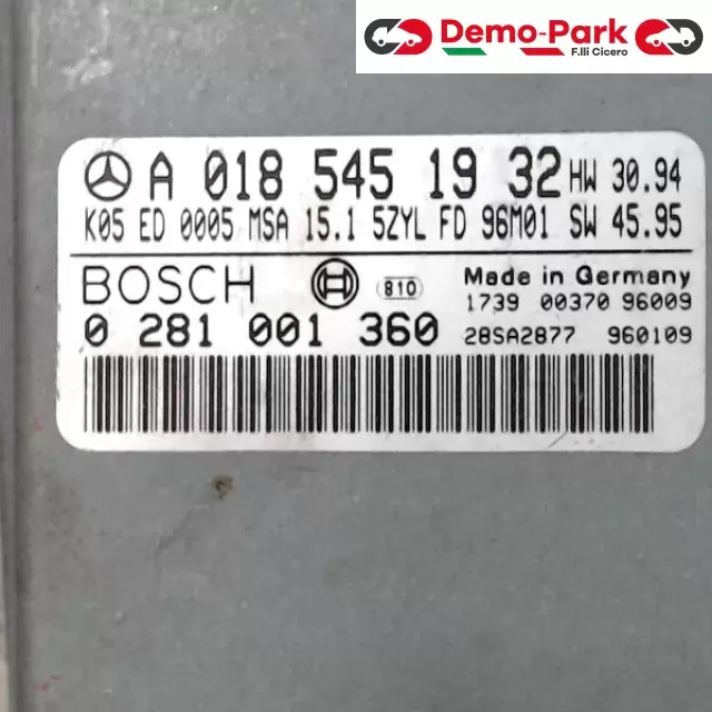 CENTRALINA MOTORE Mercedes-benz CLASSE E - 250 TD BOSCH 0 281 001 360     A 018 545 19 32 1