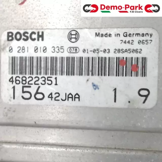 CENTRALINA MOTORE Alfa Romeo 156 - 1.9 JTD BOSCH 0 281 010 335  46822351    42JAA 1