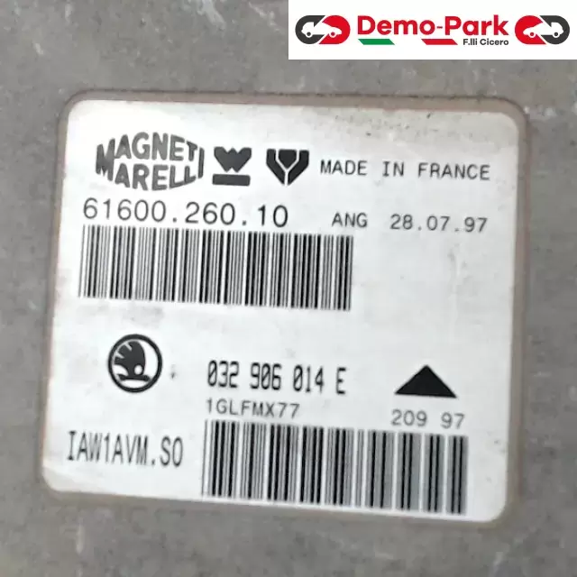 CENTRALINA MOTORE Skoda OCTAVIA - 1.6 IAW1AVM.SO   032 906 014 E    61600.260.10 1