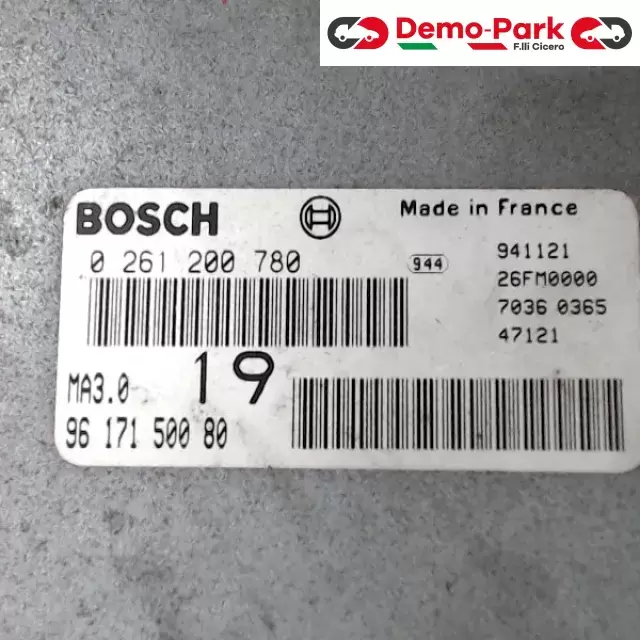 CENTRALINA MOTORE CitroЁn AX - 1.0 BOSCH 0 261 200 780     MA3.0   96 171 500 80  1