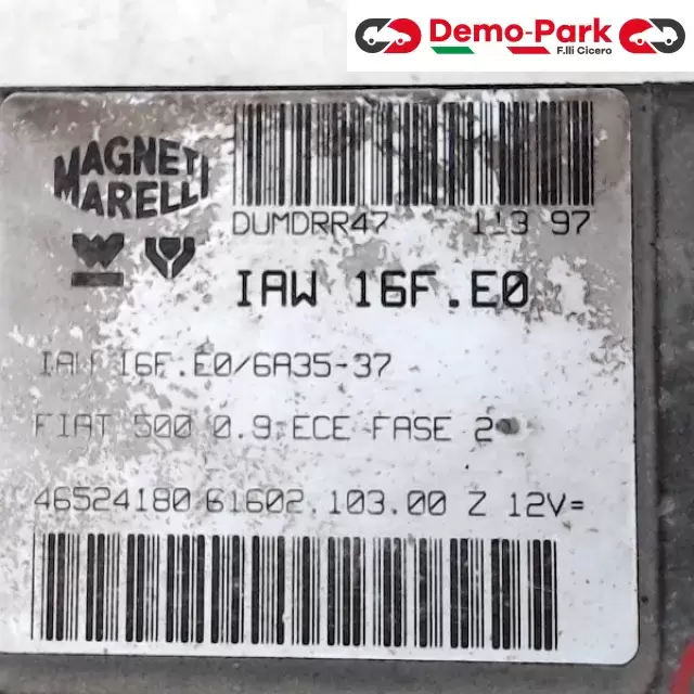 CENTRALINA MOTORE Fiat CINQUECENTO - 900 IAW 16F.E0/6A35-37 1
