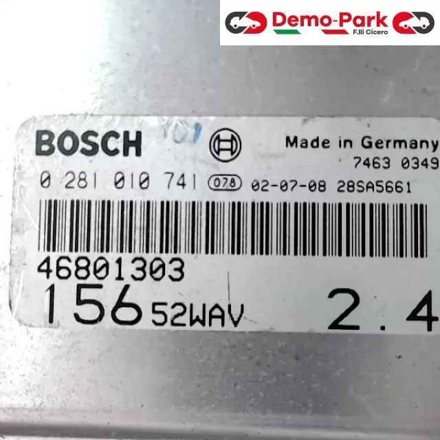 CENTRALINA MOTORE Alfa Romeo 156 - 2.4 JTD BOSCH 0 281 010 741   46801303    52WAV 1