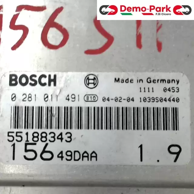 CENTRALINA MOTORE Alfa Romeo 156 - 1.9 JTD BOSCH 0 281 011 491   55188343 1