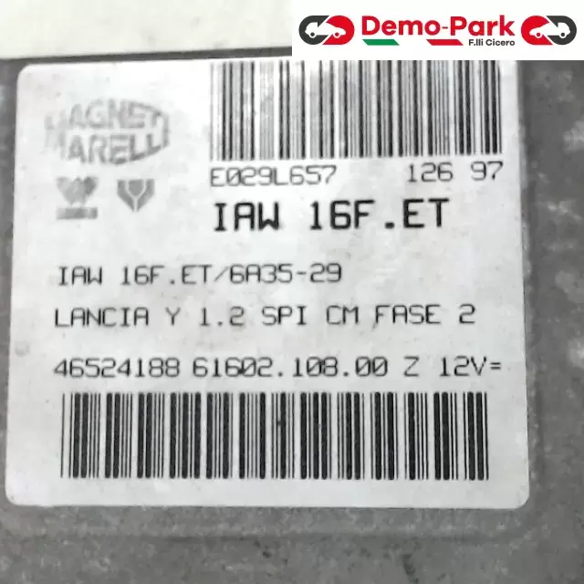 CENTRALINA MOTORE Lancia Y - 1.2 IAW 16F.ET/6A35-29 1