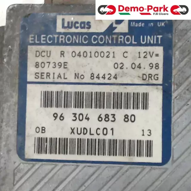CENTRALINA MOTORE Fiat ULYSSE - 2.1 TD LUCAS DCU R04010021C    80739E 1