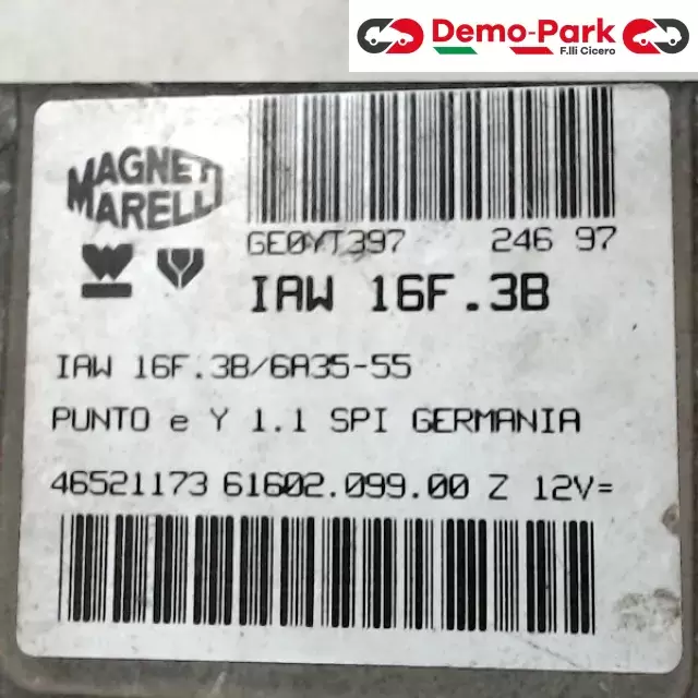 CENTRALINA MOTORE Lancia Y - 1.1 IAW 16F.3B/6A35-55 1