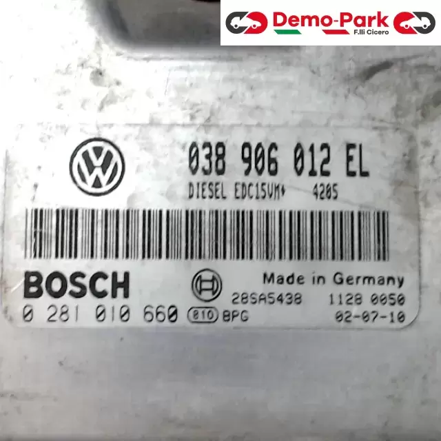 CENTRALINA MOTORE Volkswagen POLO - 1.9 SDI BOSCH 0 281 010 660  EDC15UM+  4205    038 906 012 EL 1