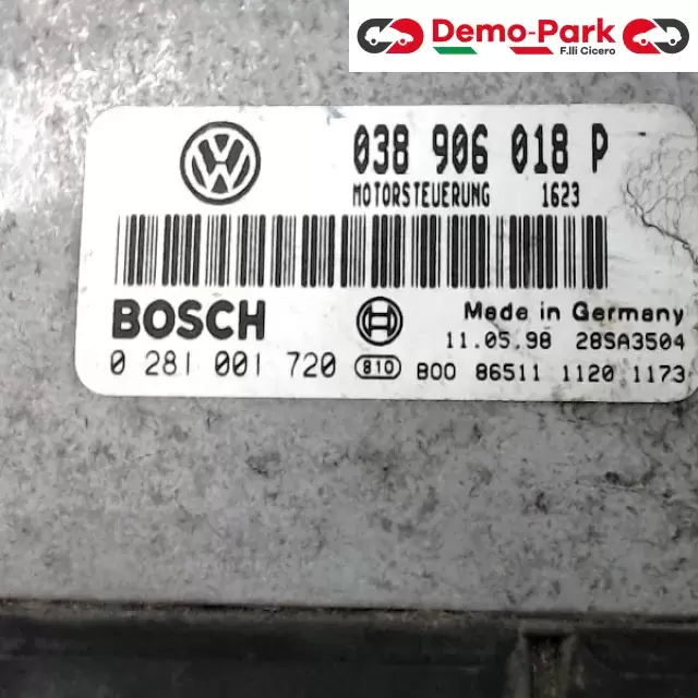 CENTRALINA MOTORE Volkswagen PASSAT - 1.9 TDI BOSCH 0 281 001 720   038 906 018 P 1
