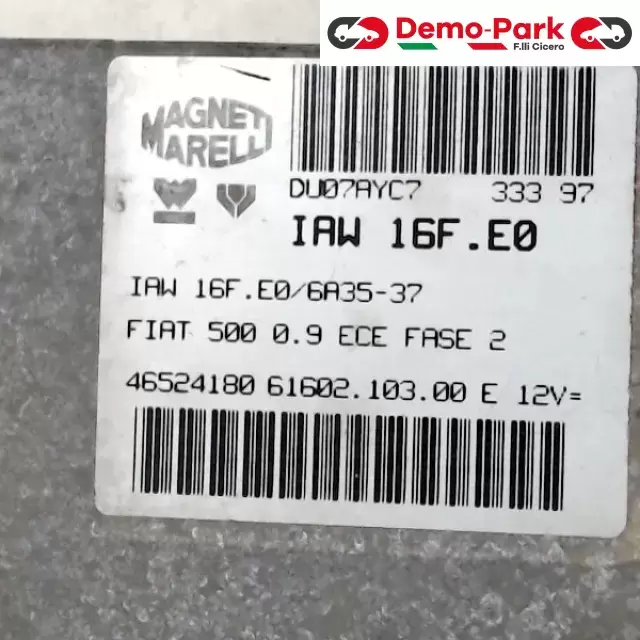CENTRALINA MOTORE Fiat CINQUECENTO - 900 IAW 16F.E0/6A35-37 1