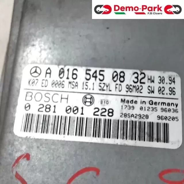 CENTRALINA MOTORE Mercedes-benz CLASSE C - 250 TD BOSCH 0 281 001 228  A 016 545 08 32  1