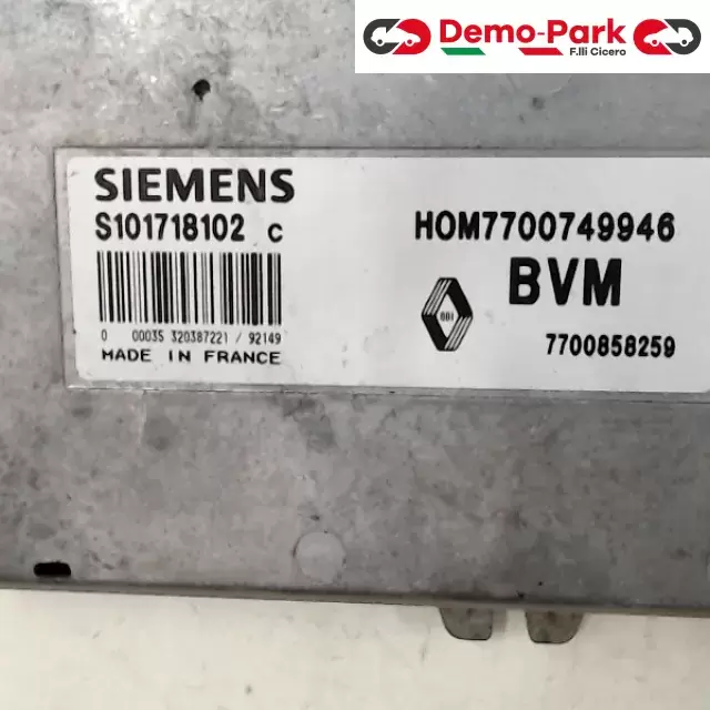 CENTRALINA MOTORE Renault 19 - 1.4 SIEMENS S101718102C     HOM7700749946 1