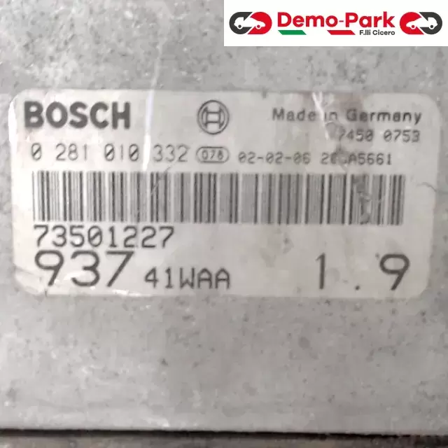 CENTRALINA MOTORE Alfa Romeo 147 - 1.9 JTD BOSCH 0 281 010 332 73501227   41WAA 1