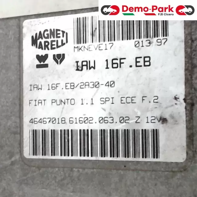 CENTRALINA MOTORE Fiat PUNTO I SERIE - 1.1 IAW 16F.EB/2A30-40 1