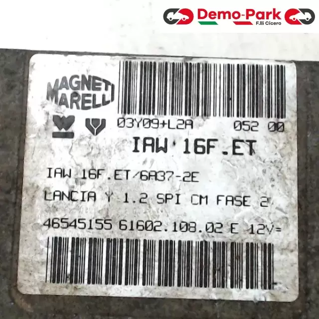 CENTRALINA MOTORE Lancia Y - 1.2 IAW 16F.ET/6A37-2E 1