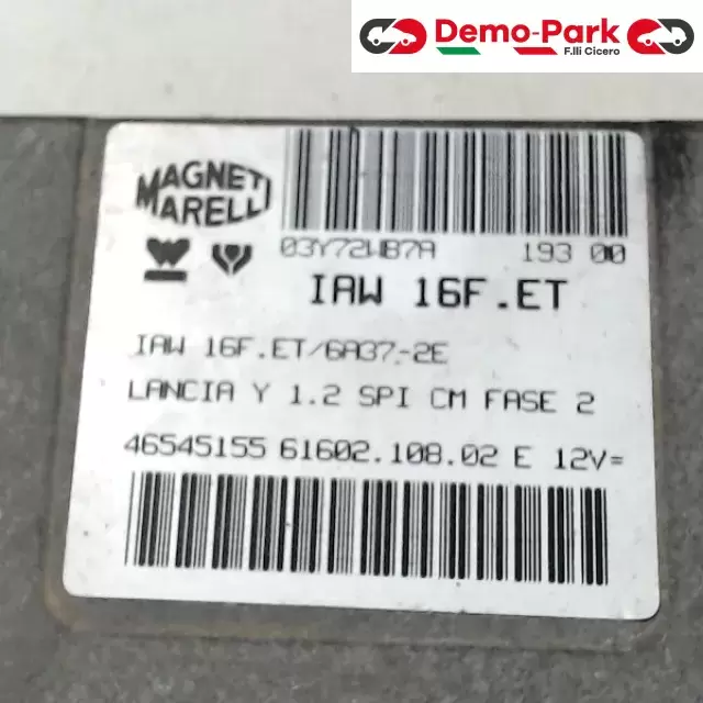 CENTRALINA MOTORE Lancia Y - 1.2 IAW 16F.ET/6A37-2E 1